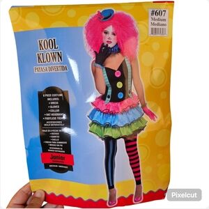 Kool Clown Halloween 4-piece costume size Junior M US